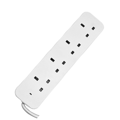 Power King 4-Way Power Extension Cord White 3 Meter