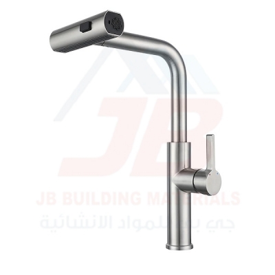 TP04 304 Stainless Steel Multifunctional Pull-Out Waterfall Kitchen Faucet - Satin