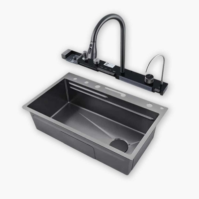 Stainless Steel Piano Sink With Accessories - Black 